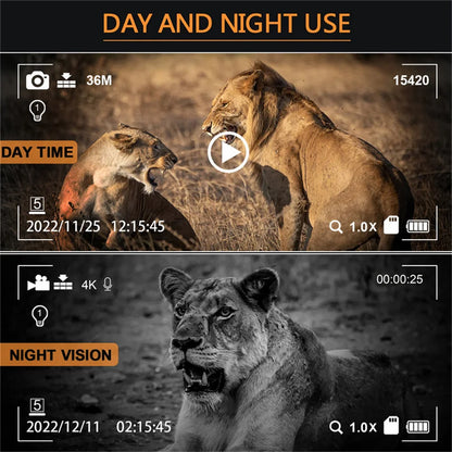 4K Digital Night Vision Goggles Binoculars | Rechargeable with 3.2" Screen & 8X Zoom for Hunting