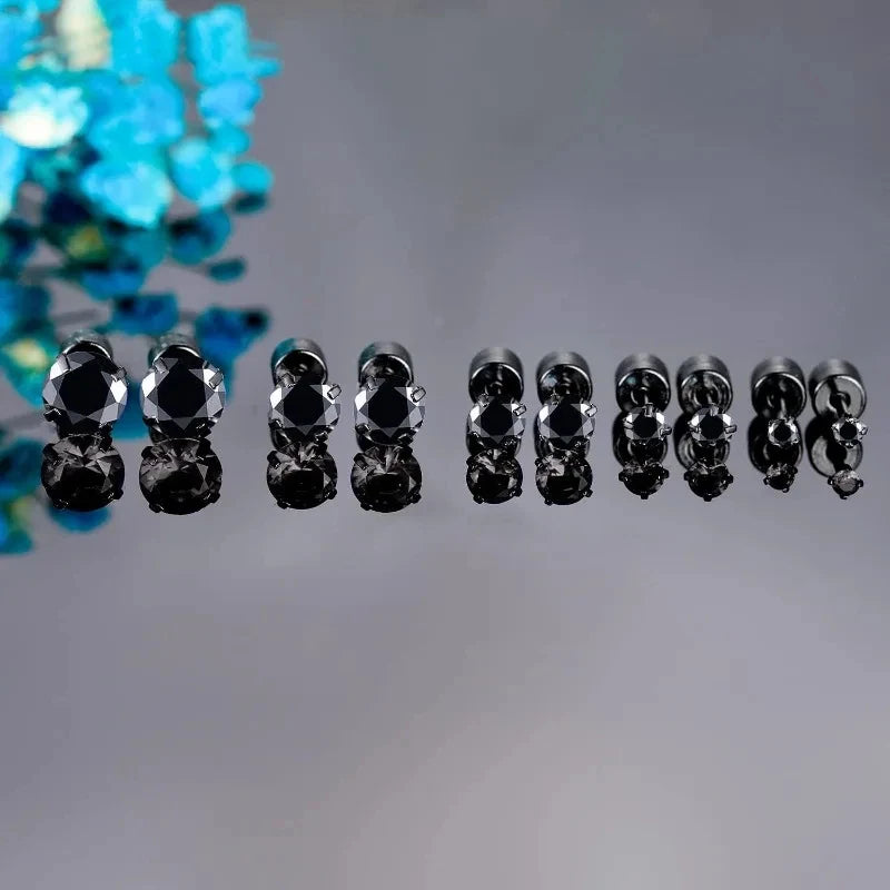 20G Titanium Stud Earrings – Hypoallergenic Tiny Cubic Zirconia Screw Back Cartilage & Tragus Piercing Jewelry