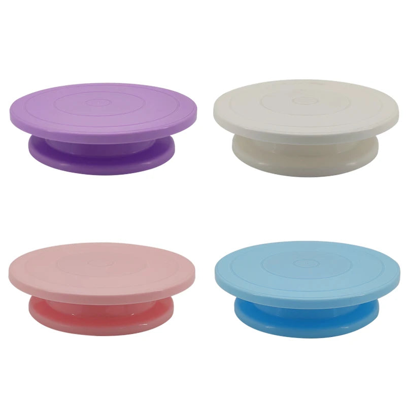 Plastic Cake Turntable: Rotating Stable Stand for Baking Decoration - DIY Mold, Anti-Skid Round Cake Table