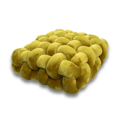 Knotted Square Cushion – Nordic Aesthetic Hand-Made Plush Pillow for Office Chair & Decorative Sleeping Back Support
