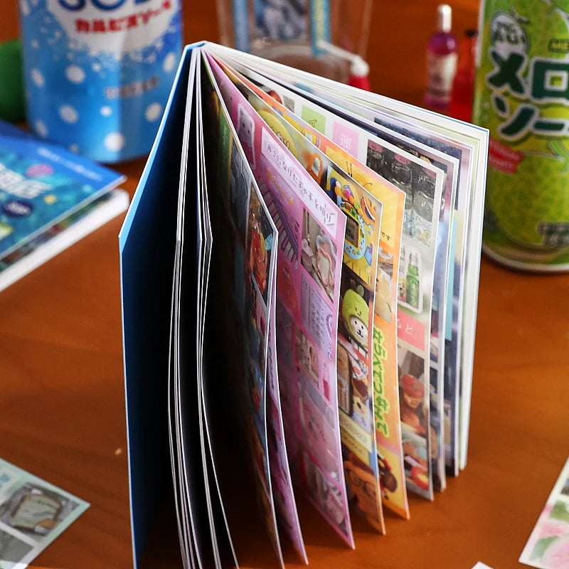 30-Sheet Glitter Die-Cut Sticker Book - Retro Cartoon Scrapbooking and Japanese Stationery Supplies