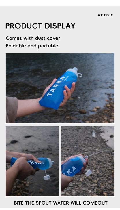 TARKA Collapsible Silicone Water Bottle — Lightweight Gel Kettle for Camping, Hiking, Running & Travel