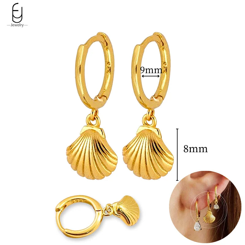 925 Sterling Silver Gold Tassel Earrings - Vintage Crystal Long Chain Hoop Jewelry for Women