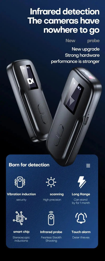 Hidden Camera & Spy Detector – RF/Bug Signal, IR Mode & Magnetic Field Scanning Device