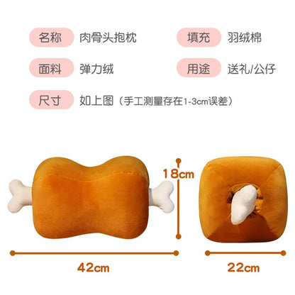 New Dual-Use Meat & Bone Plush Pillow – Soft Handwarmer Stuffed Pillow, High-Quality Home Decor