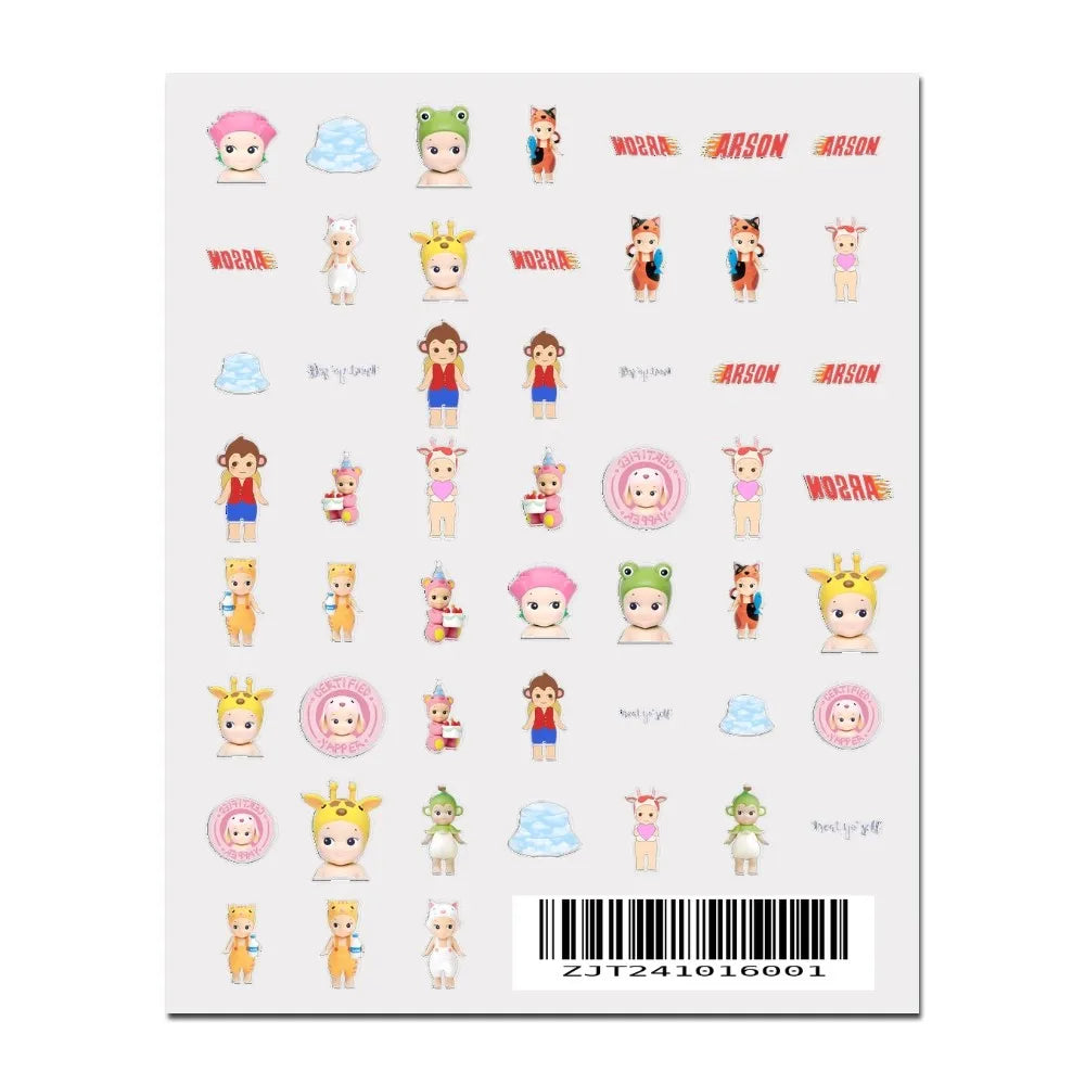 S-Sonnies Angels 3D Nail Art Stickers - Cartoon Adhesive Decal Stickers for Manicure & Nail Parts