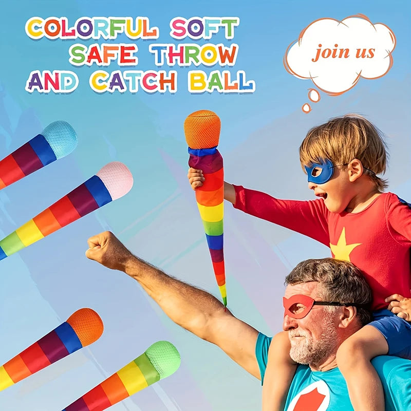 Rainbow Comet Ball - Soft Tail Indoor & Outdoor Throwing and Coordination Training Toy