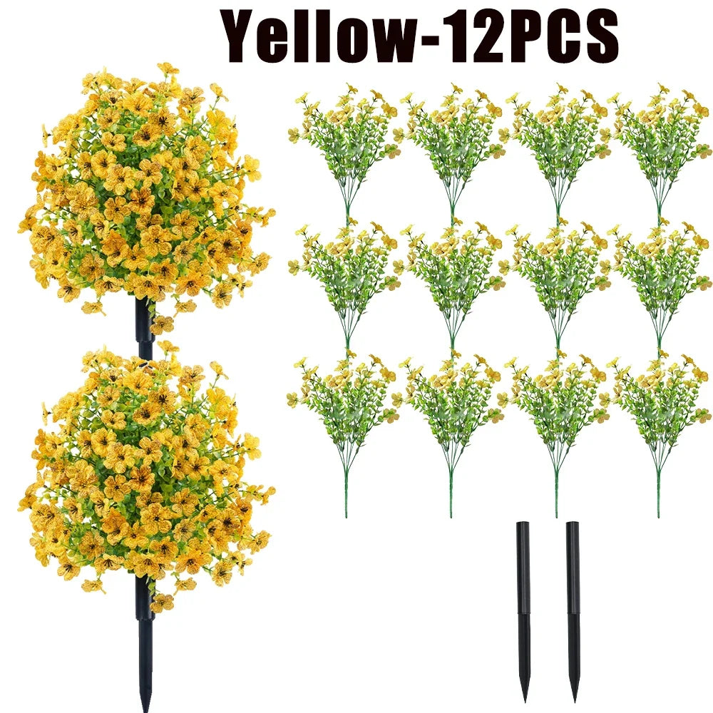 Artificial Eucalyptus Flowers - Faux Greenery Bouquet for Weddings, Home Decor & Vase Arrangements