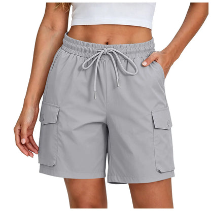 Women’s Summer Hiking Shorts - Lightweight Breathable High-Waist Multi-Pocket Cargo Shorts for Outdoor, Work & Streetwear