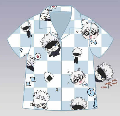 Jujutsu Kaisen Gojo Satoru Anime Pajamas Set – Cute Spring & Summer Couples Homewear, Birthday Gift