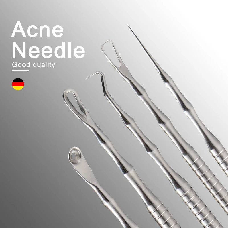 Blackhead Remover Acne Tool Kit – Pimple Extractor Needles, Tweezers & Deep Pore Cleaning Set