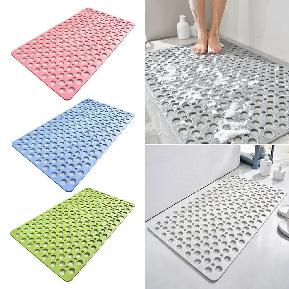 Non-Slip Bath Mat with Drain Holes – Easy Clean Bathtub Mat with Suction Cups for Bathroom Safety