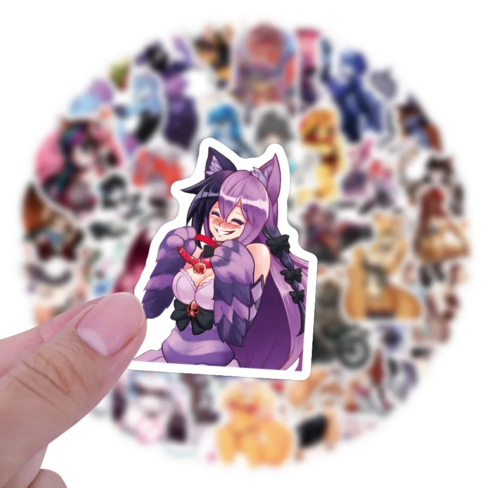 60PCS Aesthetic Furry Graffiti Stickers - Cute DIY Decals for Diaries, Phone Cases, Scrapbooks, and Handmade Crafts