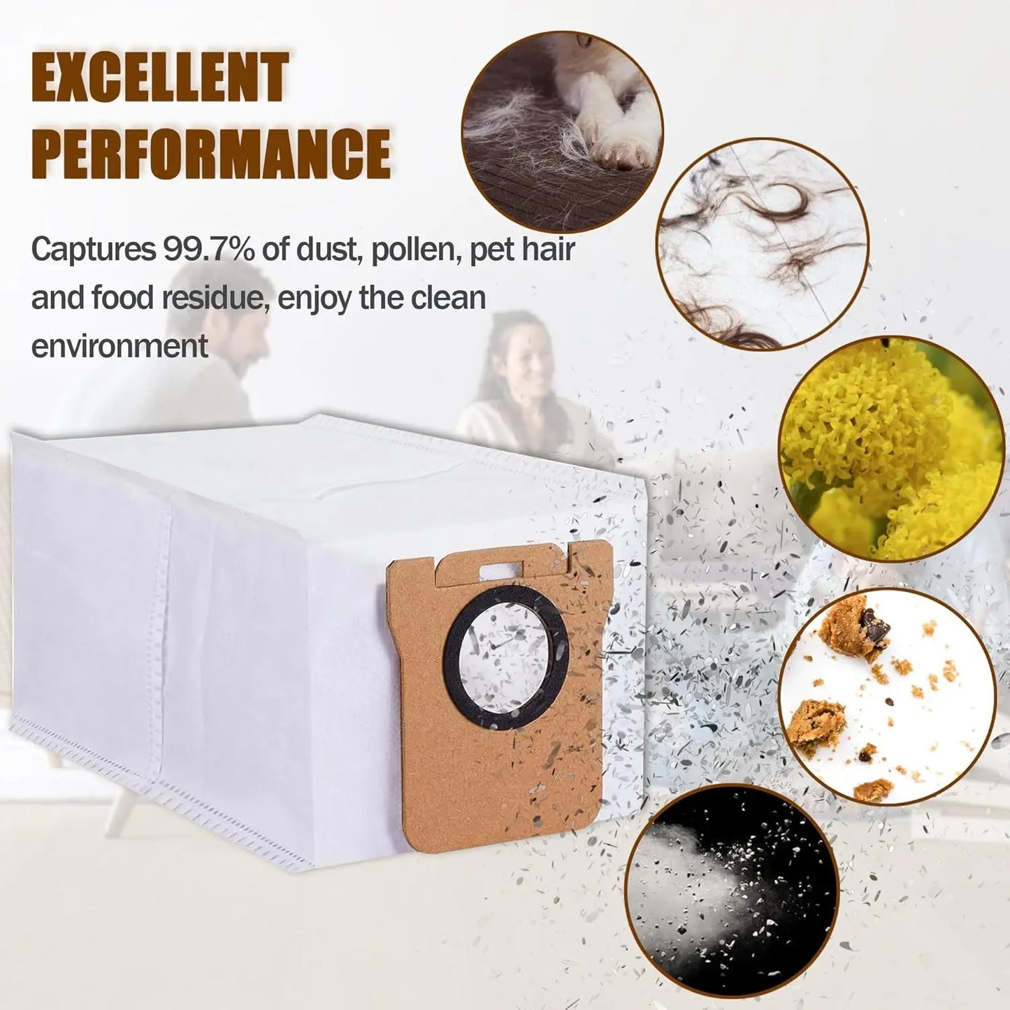 Robot Vacuum Dust Bags Replacement - Compatible with Dreame L20 Ultra L10 Ultra L10s Ultra X10 Plus S10 Pro Accessories