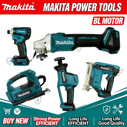 Makita 18V Brushless Power Tool Kit - Cordless Impact Drill, Angle Grinder & Circular Saw Set