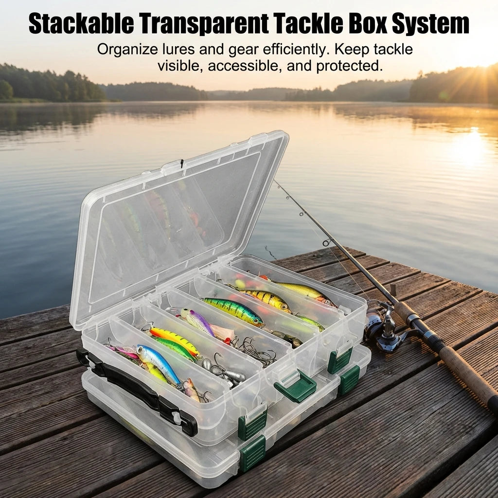 Double-Layer Fishing Tackle Box - Portable Bait & Lure Storage Organizer with Handle
