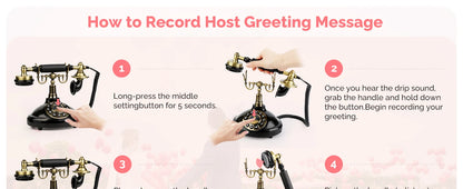 Vintage-Style Audio Guest Book Phone - Voicemail Recorder for Weddings, Graduations, Retirements, Birthdays & Baby Showers