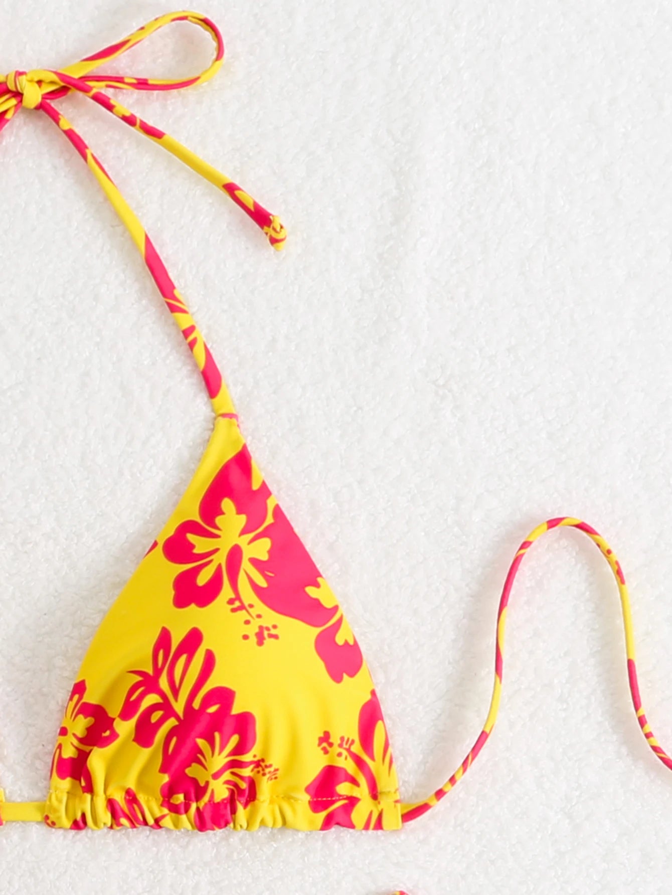 Retro Floral Print Bikini Set - Women's High Waisted Lace Up 2 Piece Summer Swimsuit Beachwear