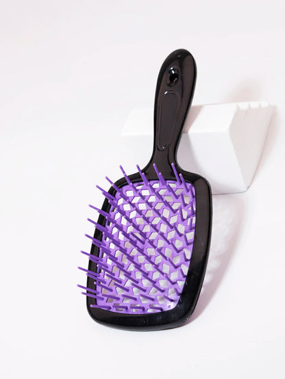 Tangled Hair Combing Massage Brush — Hollow Curly Hair Salon Brush for Real Hair & Wigs