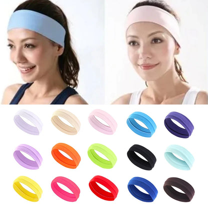 Summer Sports Headbands for Women – Solid Color Elastic Fitness, Yoga, and Running Bandanas, Stretch Makeup Hair Accessories 2023