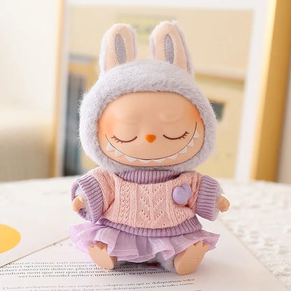 Ropa Labubu Doll Clothes Outfit – Sweater & Yarn Skirt for 15cm/17cm Labubu Plush Dolls