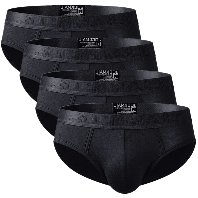 4-Pack Men’s Bamboo Briefs – Breathable Bikini-Style Underwear, Comfortable Soft Fit Male Underpants