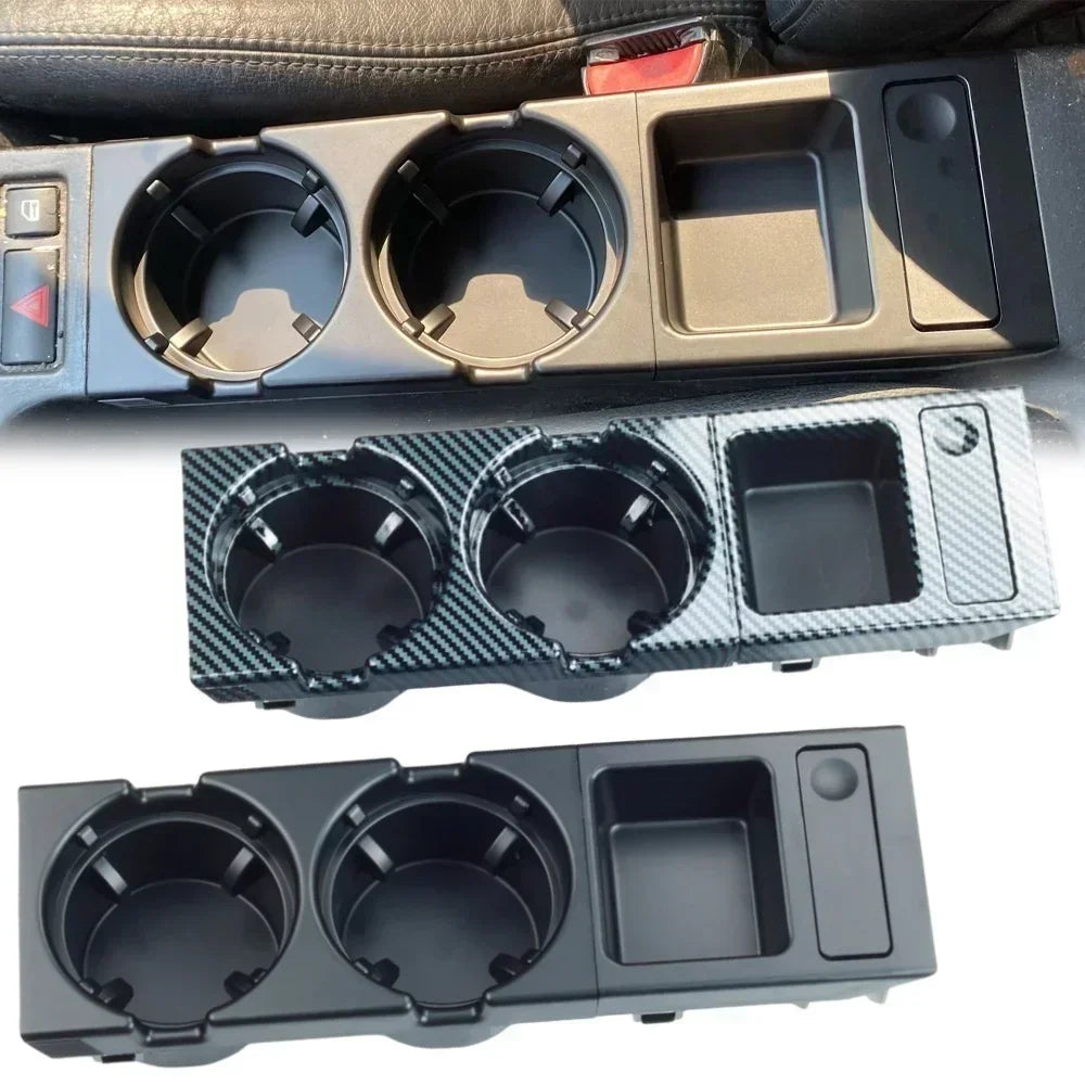 Double Hole Car Storage Box – Coin & Cup Holder for BMW E46 Series 1999-2006, Front Center Console, OEM 51168217953