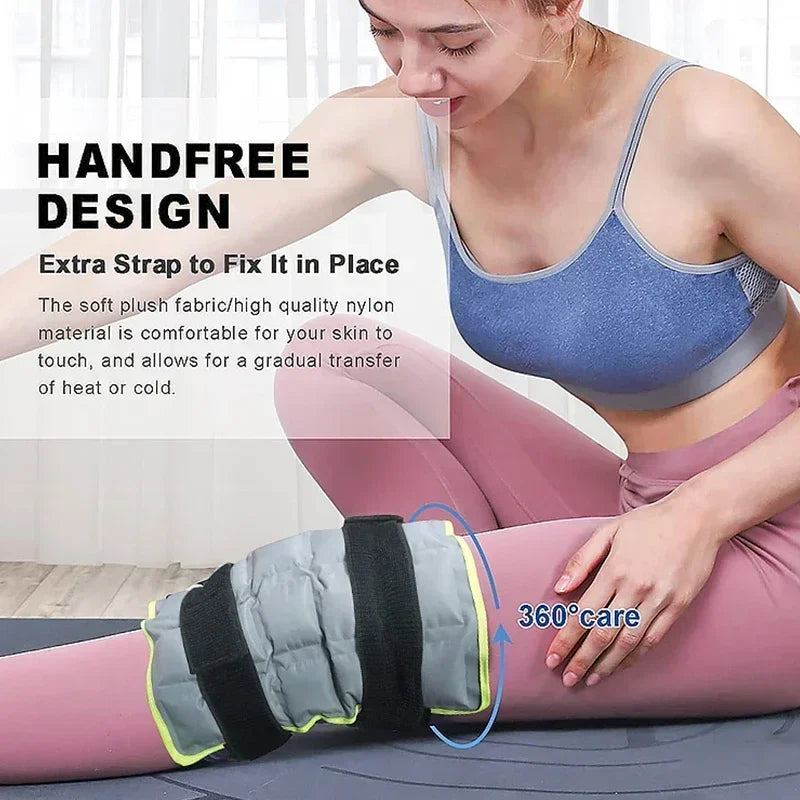 Large Reusable Knee Ice Pack Wrap — Hot & Cold Compress Therapy for Knee, Leg, Neck & Foot Pain Relief