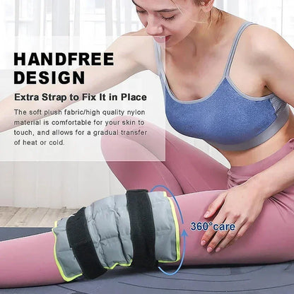 Large Reusable Knee Ice Pack Wrap — Hot & Cold Compress Therapy for Knee, Leg, Neck & Foot Pain Relief