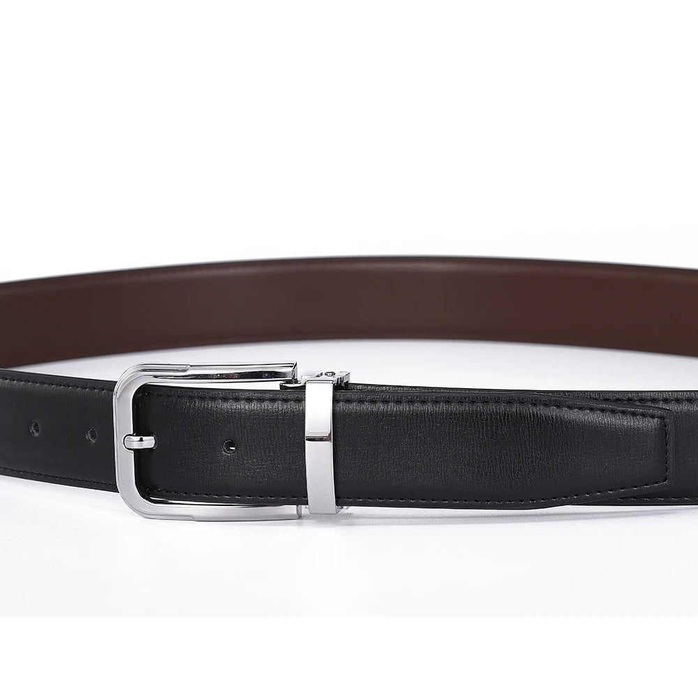 Men’s Pin Buckle Cowskin Leather Belt – High-Quality Designer Waist Strap, Luxury Fashion Accessory