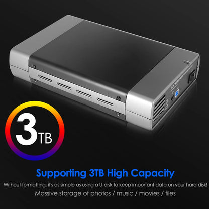 5.25-inch USB 2.0/3.0 SATA External Optical Drive Case – Enclosure Adapter for Windows, Mac & PC