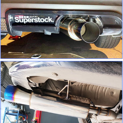 Universal Stainless Steel Straight Drum Muffler Tailpipe - 2, 2.5 & 3 Inch Inlet, 3.5 Inch Outlet Car Exhaust
