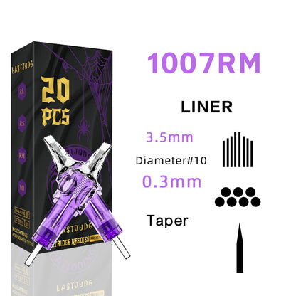 LASTJUDG 20PCS Disposable Tattoo Cartridge Needles – RL RS M1 RM for Permanent Makeup & Tattoo Pen