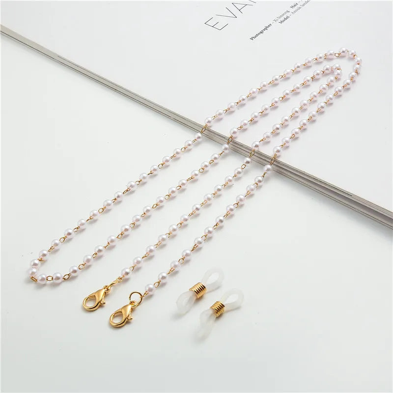Pearl Beaded Eyeglasses Chain for Women – Trendy Sunglasses Holder Necklace, Mask Lanyard & Fashion Accessory Gift