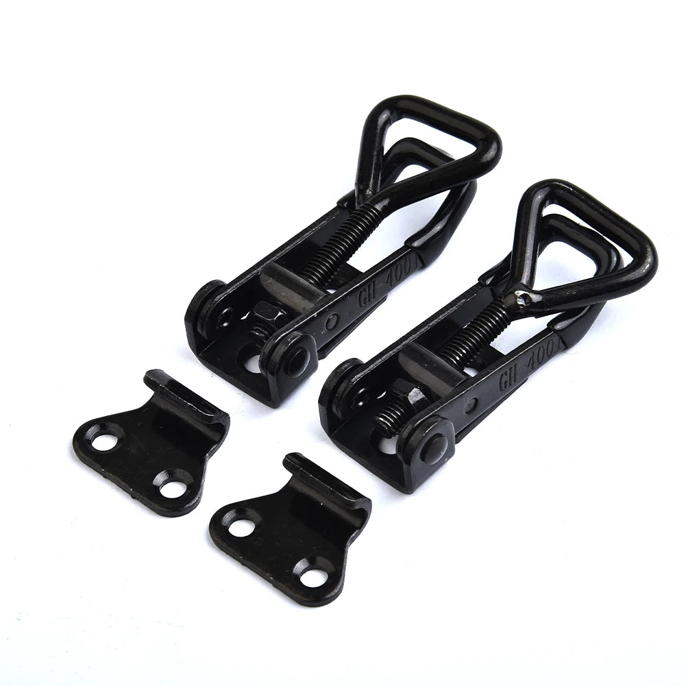 4pcs Adjustable Toolbox Metal Toggle Clamp - Quick Release Latch Catch, Anti-Slip Push-Pull GH-4001 Toggle Clip