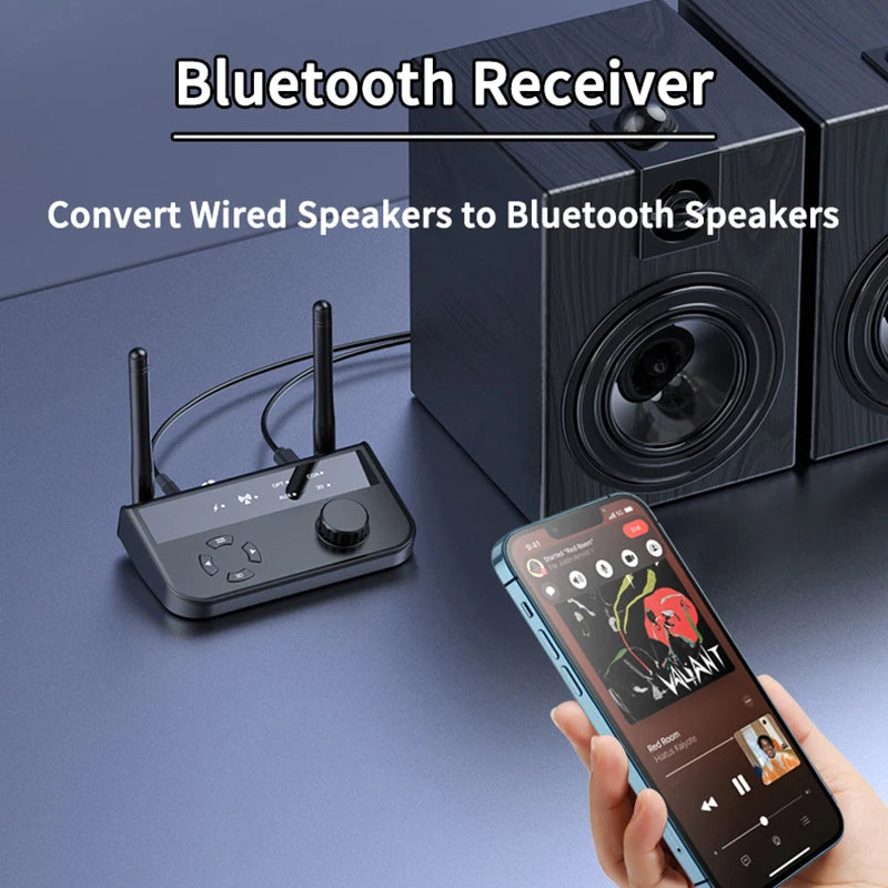 3D Stereo Bluetooth 5.3 Audio Receiver | Optical, Coaxial, 3.5mm AUX Output Wireless Adapter for Car and Speakers
