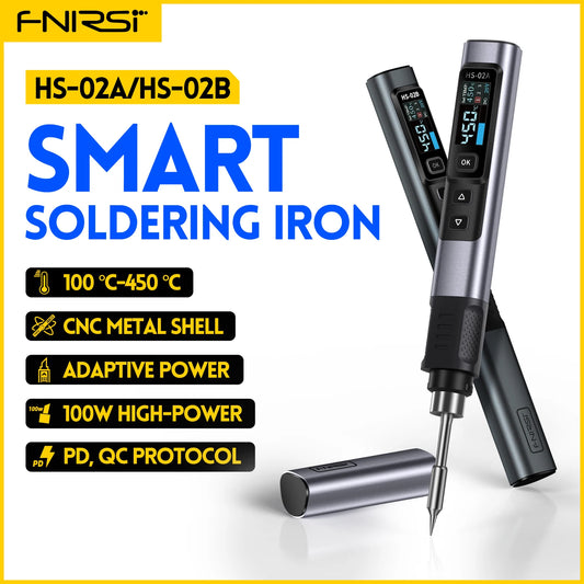 FNIRSI HS-02 Smart Soldering Station - 100W Adjustable Electric Soldering Iron with Constant Temperature & Fast Heating