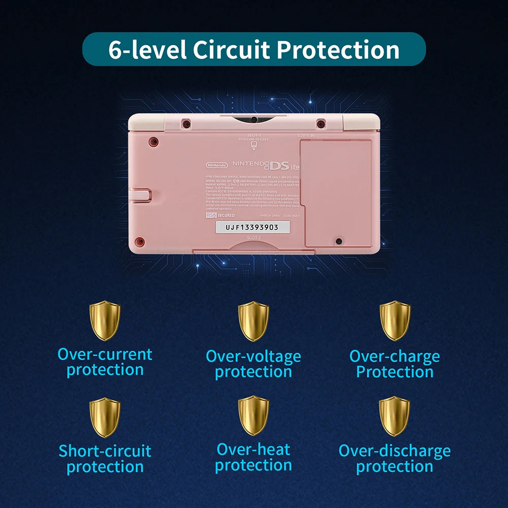 OSTENT 10PCS Rechargeable Battery Pack — 1000mAh/1200mAh 3.7V Replacement for Nintendo DS Lite NDSL