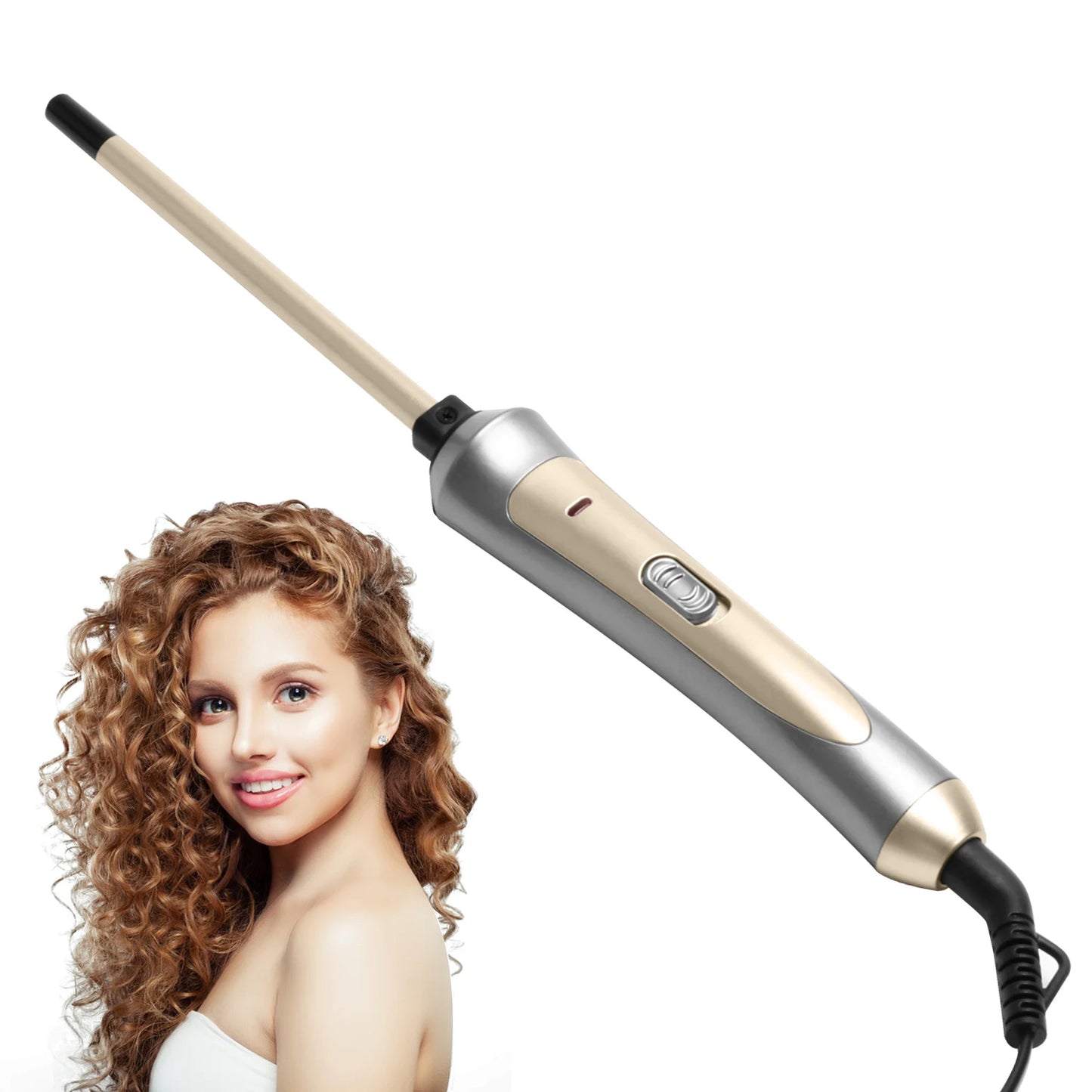 9mm Ceramic Hair Curling Iron Wand – Professional Electric Curler Tongs for Salon Styling & Crimping