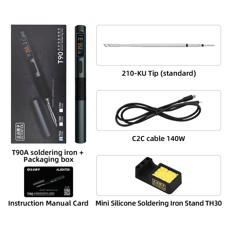 ALIENTEK T90 Soldering Iron – 140W High-Precision Temperature Control 80-450℃ Professional Repair Tool