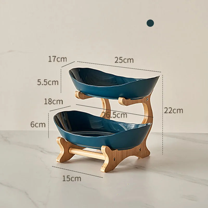 2/3 Layer Plastic Fruit Plate – Modern Snack Dish, Candy Dish & Cake Stand for Home & Living Room
