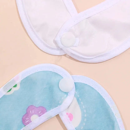 5PCS Baby Cartoon Waterproof Bibs - Super Soft Crystal Velvet Newborn Feeding & Saliva Towels