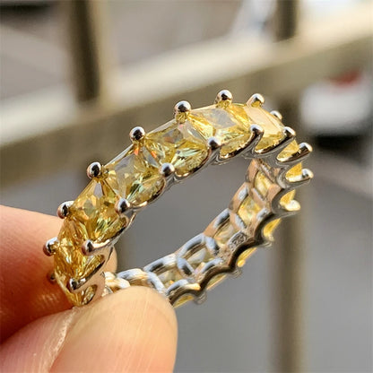 925 Sterling Silver Eternity Band Ring - CZ Diamond Promise Engagement Wedding Jewelry for Women & Men