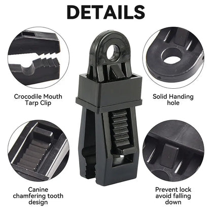 Adjustable Heavy Duty Lock Grip - Secure Tarp, Shade Cloth, Curtains, and More with Reusable Clamp for Windproof Camping Tent and Tarpaulin