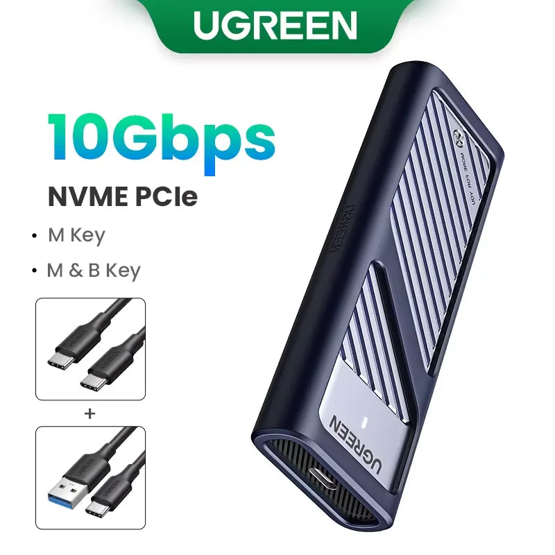 UGREEN M.2 SSD Enclosure - USB-C 3.1 Adapter for NVMe PCIe & NGFF SATA M.2 SSDs