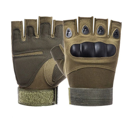 Tactical Hard Knuckle Half Finger Gloves – Men's Combat, Hunting, Shooting & Paintball Duty Fingerless Gloves
