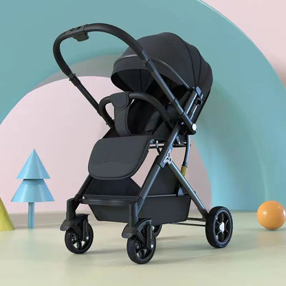 Lightweight Two-Way Baby Stroller — High Landscape, Spine Protection, 4-Wheel Newborn Push Trolley