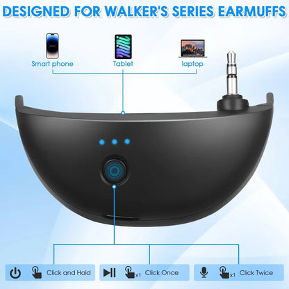 W1 Wired to Bluetooth Headphone Adapter – Wireless Converter for WK Series Earmuffs