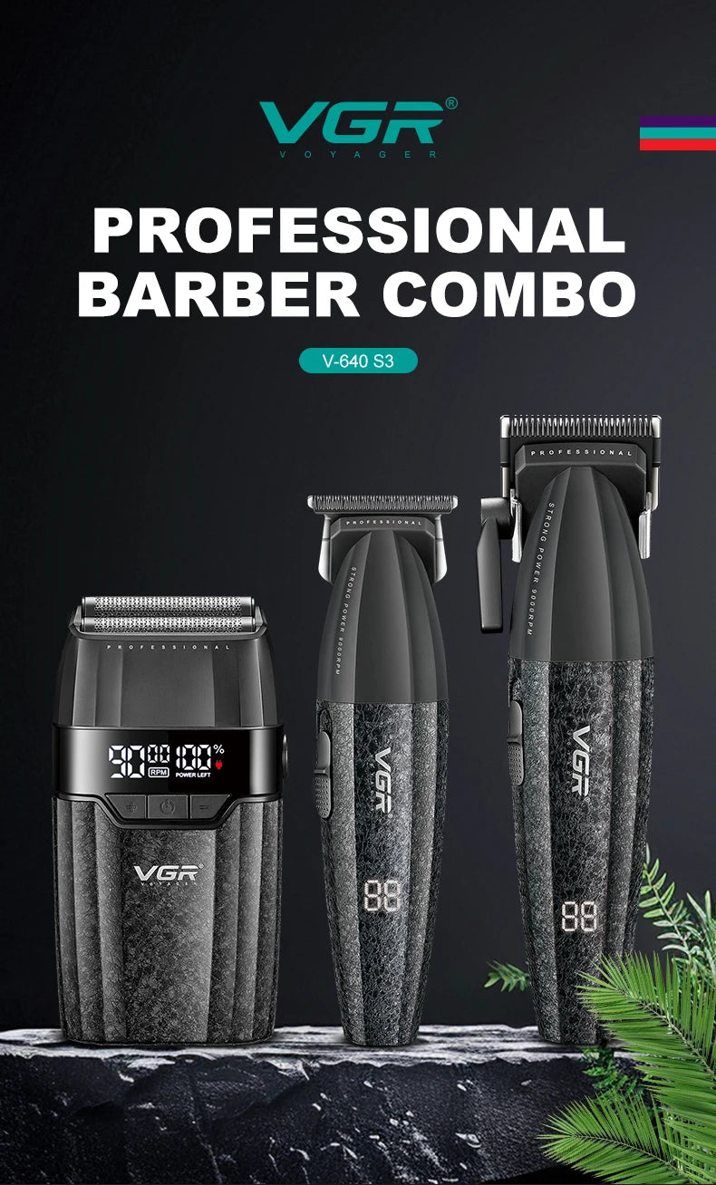VGR Professional Hair Clipper V-640 S3 — 9000RPM Hair Cutting Machine & Beard Trimmer for Men