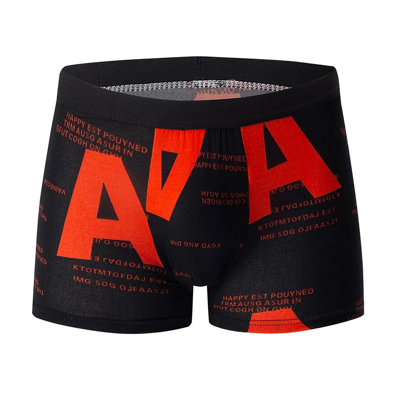 4-Piece Men's Fashion Boxer Shorts – European & American Size, Comfortable & Breathable Plus Size with Elastic Waist
